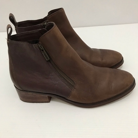 Cole Haan Womens Ankle Boots Brown Leather Cuban Heels...